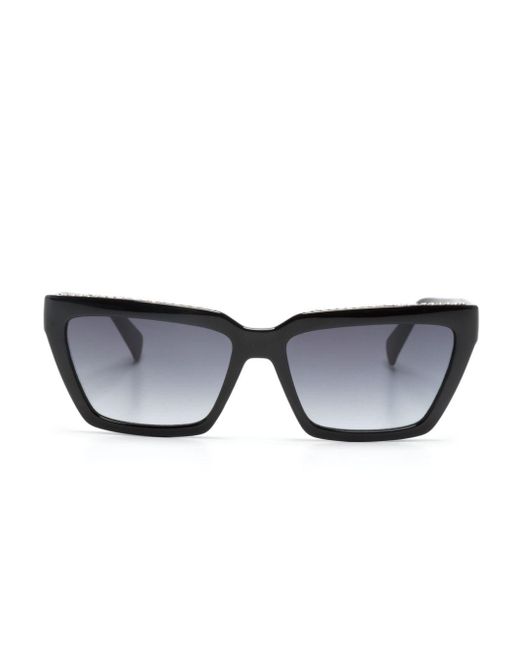 Gafas de sol con montura cuadrada y strass Liu Jo de color Black
