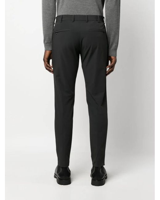 PT Torino Gray Concealed-Fastening Tapered Trousers for men
