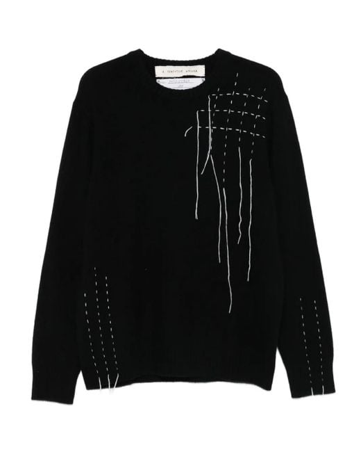 Pull À Détails De Surpiqûres A Tentative Atelier pour homme en coloris Black