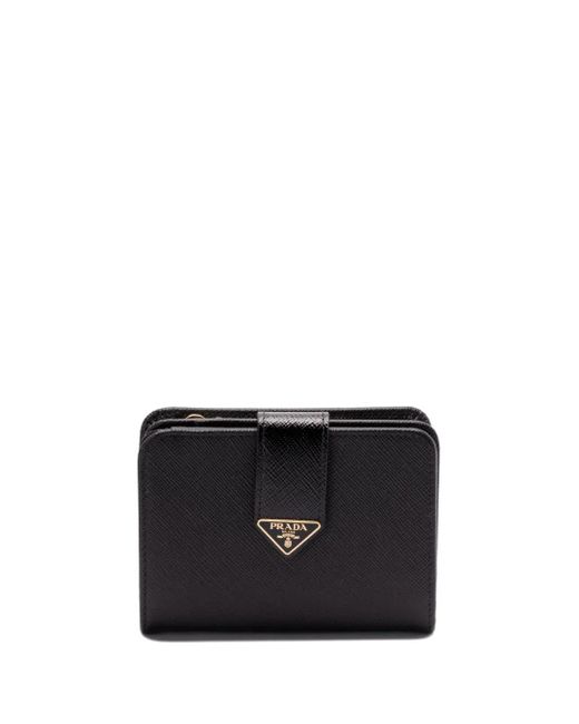 Prada Black Triangle-Logo Bi-Fold Wallet