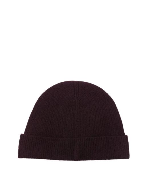 A.P.C. White Logo-Appliqué Beanie
