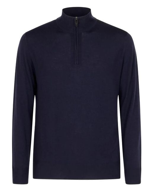 Maglione A Collo Alto Con Zip di Canali in Blue da Uomo