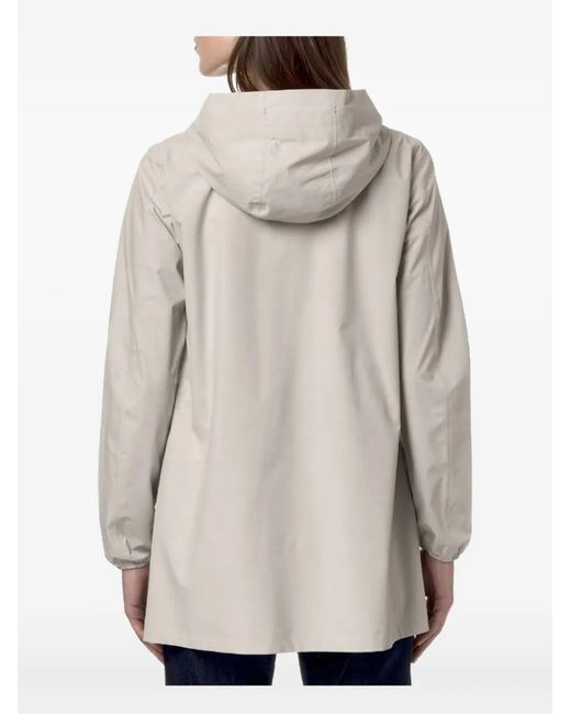 K-Way White Hooded Logo-Print Jacket