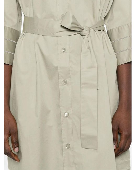 Peserico White Bead-Detail Midi Dress