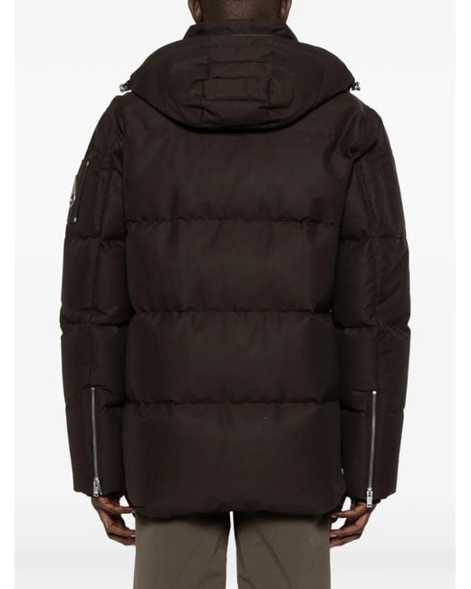 Moose Knuckles Black Zip-Pocket Hooded Jacket for men