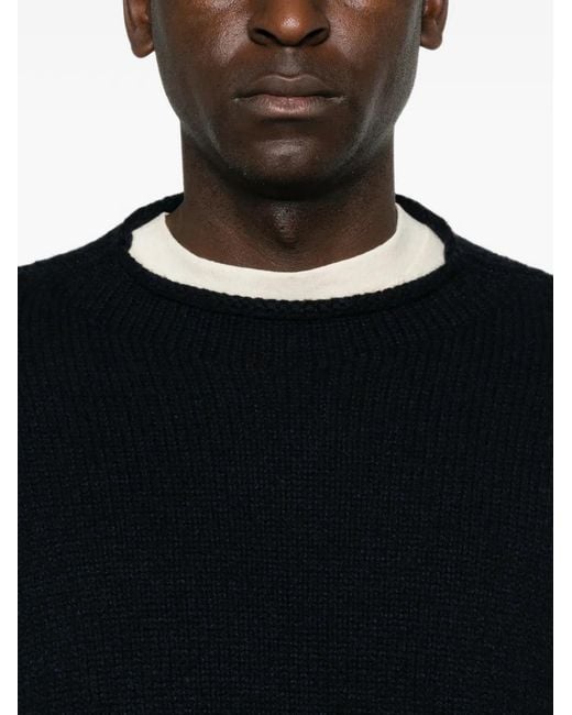 The Row Black Markhim Ribbed-Knit Crew-Neck Sweater for men