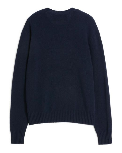Valentino Garavani Blue Chez-Embroidered Wool Sweater for men