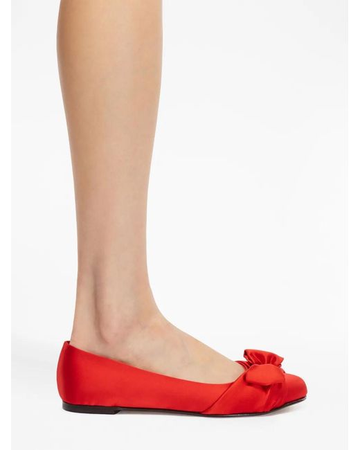 Ferragamo Red Vara Bow Ballet Flat