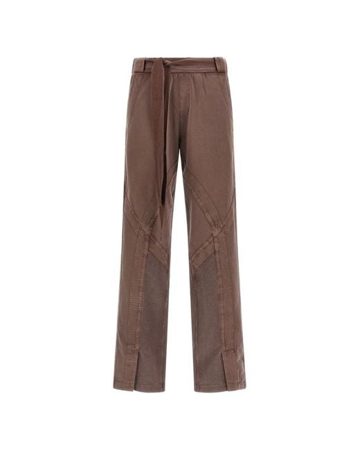 The Attico Brown Panelled Split Trousers