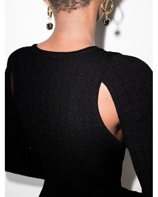 Balmain Black Schmales Kleid Mit Cut-Out