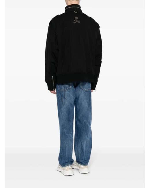 Mastermind Japan Black Logo-Print Zip-Detail Jacket for men
