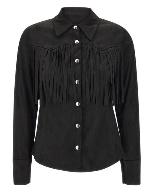 Kaos Black Hemd Mit Fransen