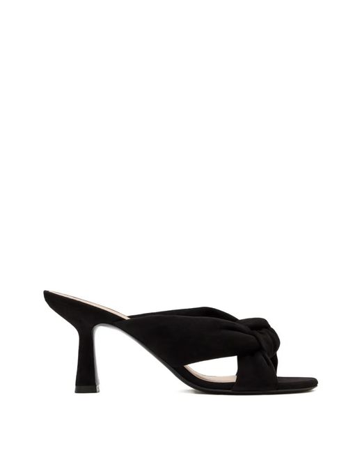 Stuart Weitzman Black Knotted-Upper Heeled Sandals