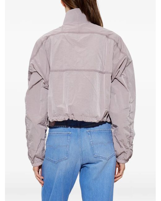 DIESEL Purple G-Anock Logo-Patch Half-Zip Jacket