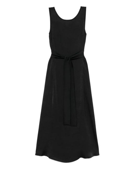 MOUTAKI Satin Midi Dress Black