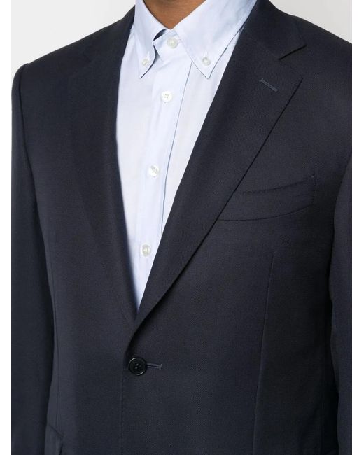 Canali Blue Single-Breasted Blazer for men