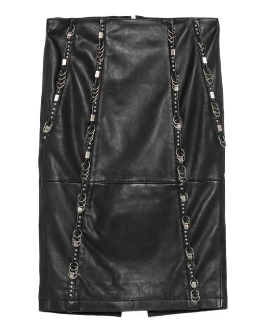 Patrizia Pepe スタッズ レザースカート Black