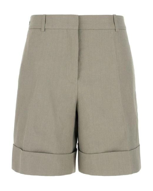 Jil Sander Gray Linen Shorts