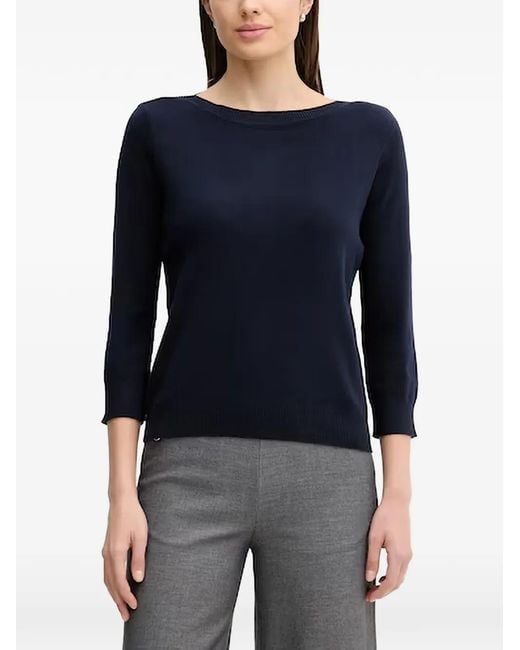 Benetton Blue Boat-Neck Pullover