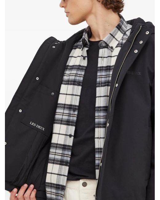 Les Deux Black Hooded Logo Jacket for men
