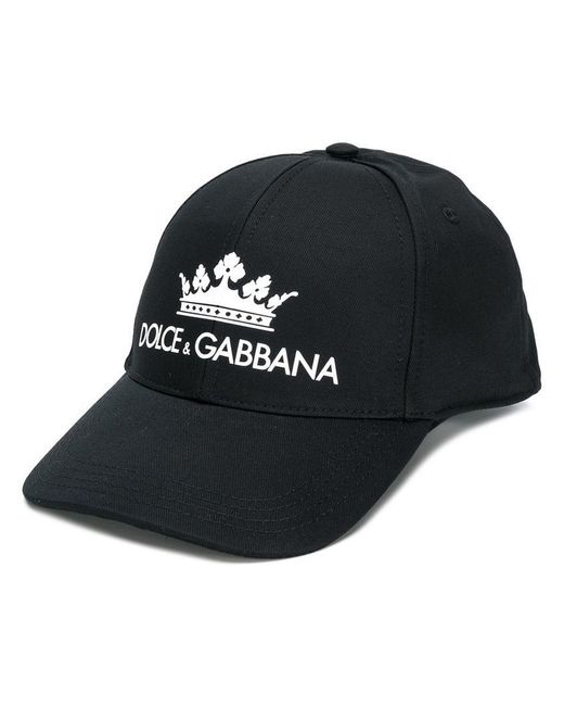 Gorra con corona estampada Dolce & Gabbana de hombre de color Black