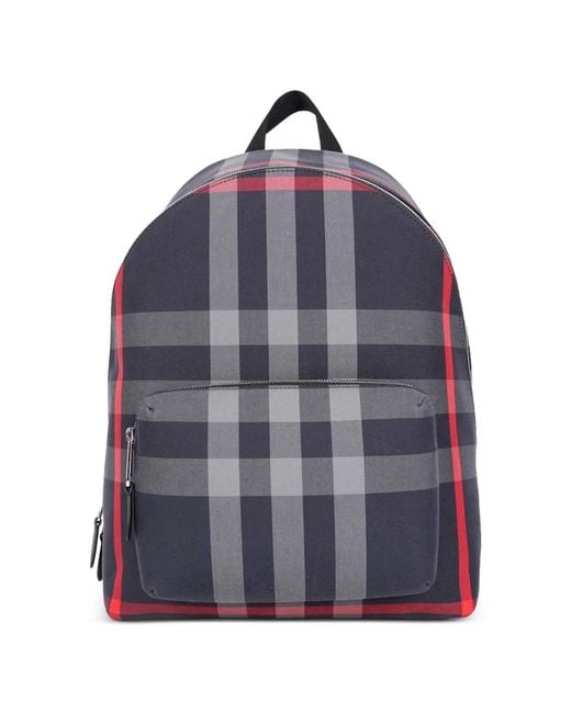 Burberry Blue Sac À Dos Jeff Check for men