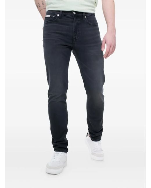 Jeans Con Design A Cinque Tasche di Calvin Klein in Blue da Uomo