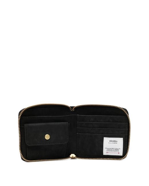 Visvim Black Portefeuille Zippé À Logo Embossé for men