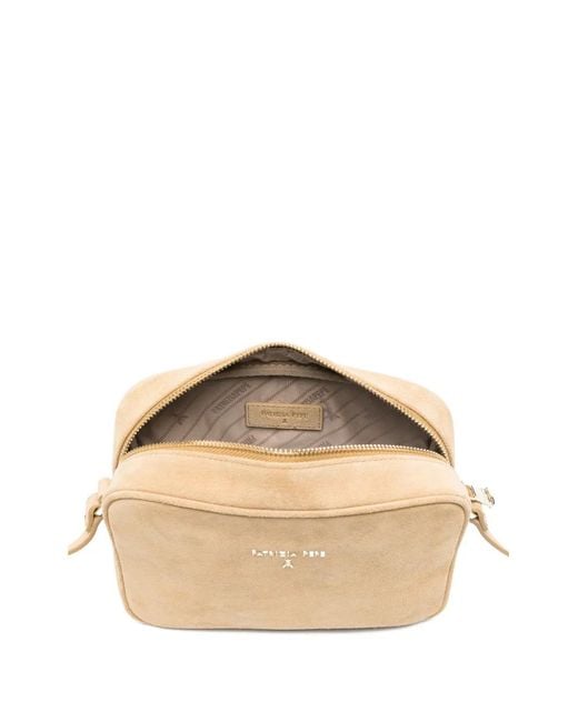 Borsa A Spalla Con Logo di Patrizia Pepe in Natural
