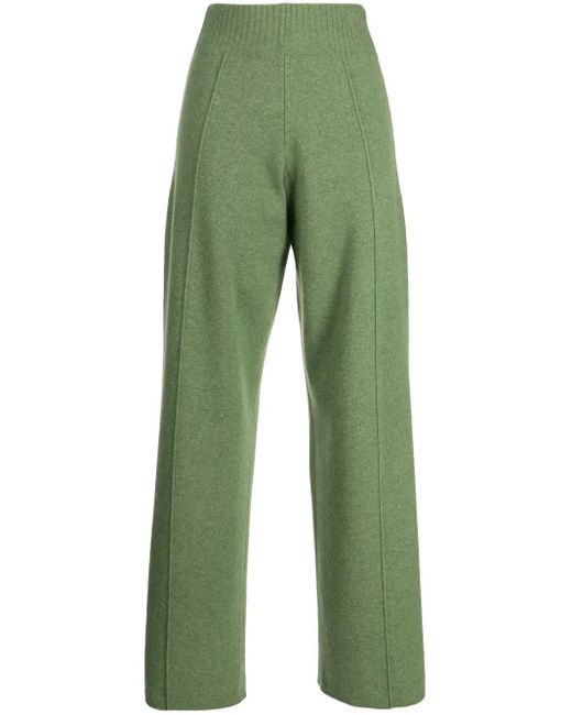 Pringle of Scotland Green Elasticated-Waist Wool-Cashmere Blend Trousers