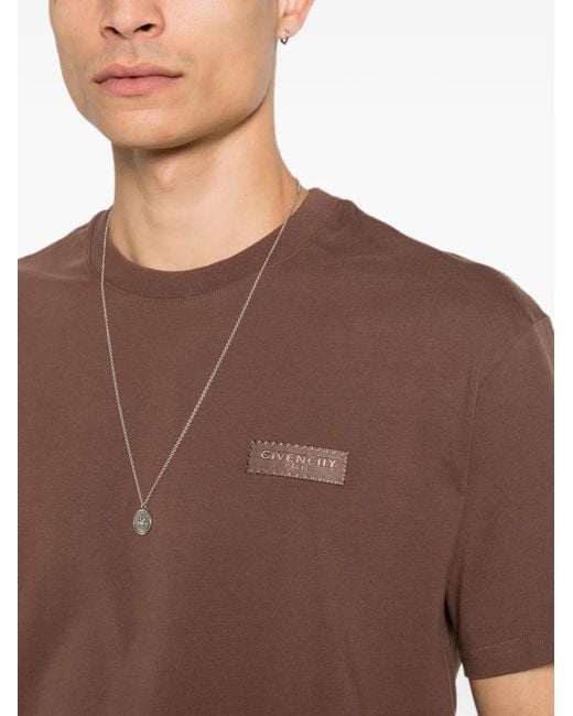 Givenchy Brown Crewneck Sweatshirt With Grosgrain Chest Detail for men