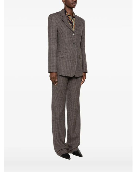 Etro Gray Patterned Single-Breasted Jacket