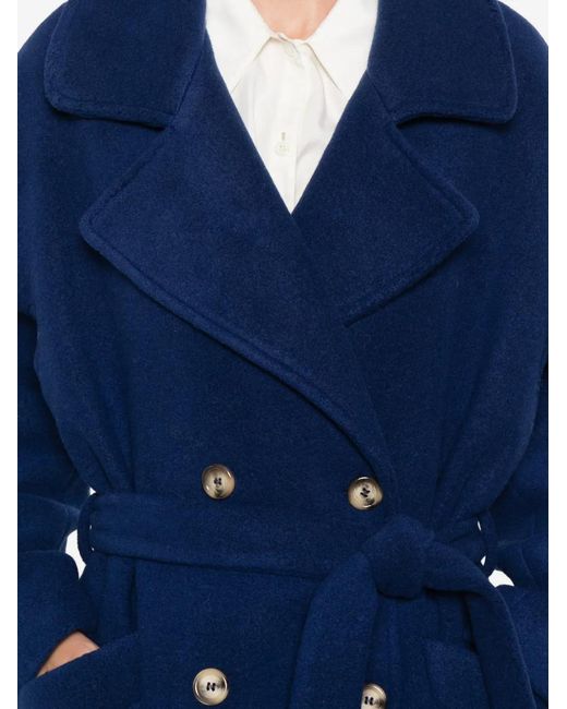 Ava Adore Blue Berlin Belted Double-Breasted Coat