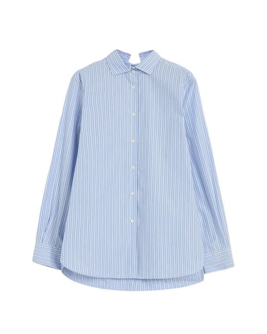 Aspesi Blue Striped Button-Down Shirt