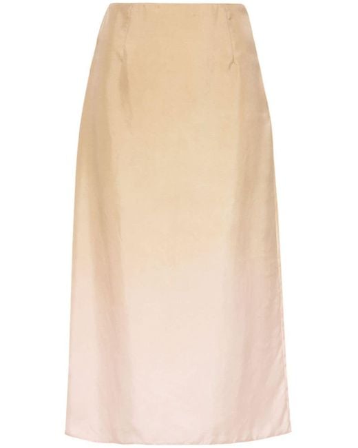Prada Natural Gradient Silk Skirt