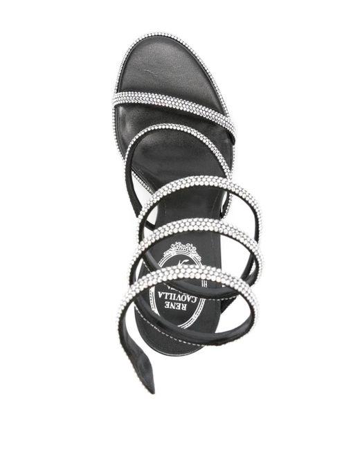 Rene Caovilla White Cleo 105mm Sandals