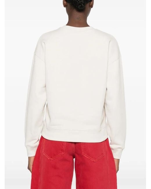 Maison Kitsuné White Chillax Pullover Mit Fuchs-Patch