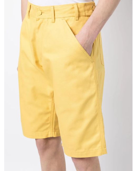 Raf Simons Yellow Logo-Patch Tailored Shorts for men