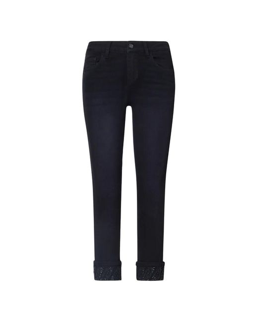 Liu Jo Blue Skinny Jeans With Rhinestones