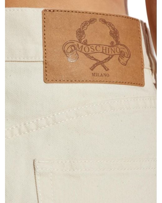 Moschino White Button-Fastening Denim Skirt