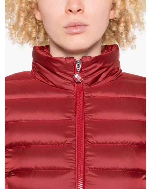Moncler Red Padded-Front Knit Jacket