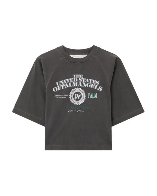 Palm Angels T-Shirt Met Dollarprint in het Black