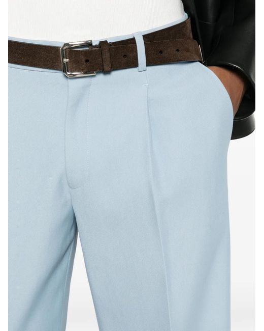 Sandro Blue Pantalon Ample À Design Plissé for men