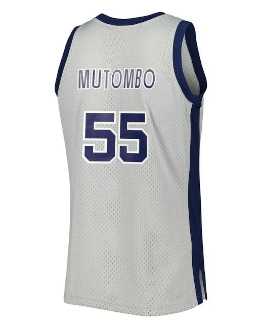 Mitchell & Ness Gray Ncaa Light "Georgetown 1990 Dikembe Mutombo" Jersey for men