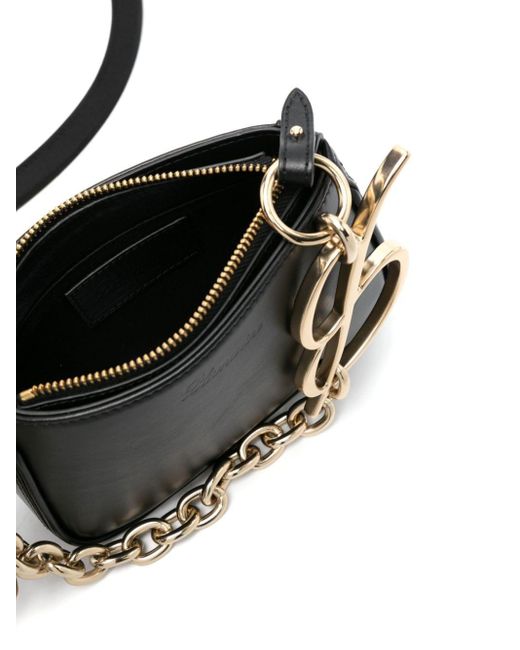 Blumarine Black Butterfly-charm Leather Shoulder Bag
