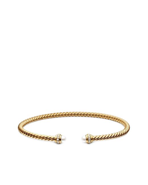 David Yurman White 18Kt Classic Cablespira Diamond Bracelet (3Mm)