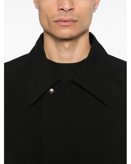 Issey Miyake Black Button-Fastening Flap-Pocket Overshirt for men
