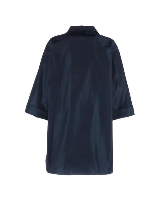 Aspesi Blue Button-Down Donna Coat