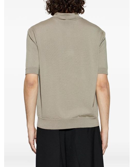 Balmain Gray Logo-Detail Polo Shirt for men