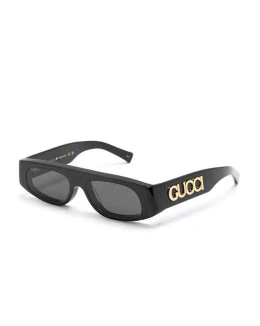 Gucci Gray Oval-Frame Sunglasses